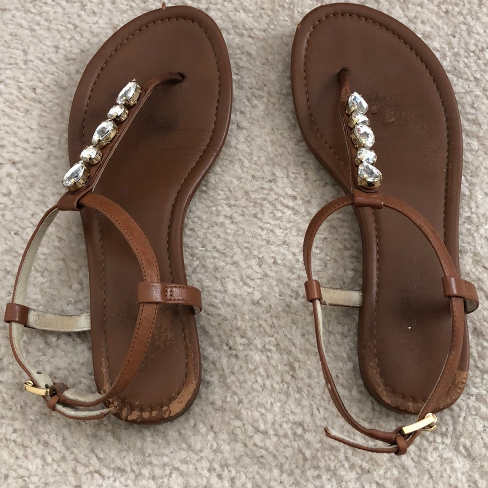 Michael Kors t-strap sandals with rhinestones